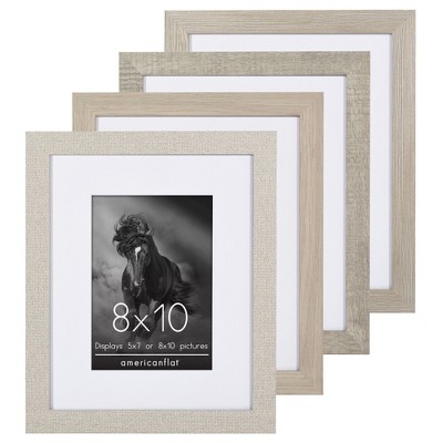 Americanflat Picture Frame Set With Mat - Perfect for Farmhouse Decor - 4 Pack