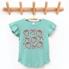 The Juniper Shop Coquette Strawberry Chart Flutter Sleeve Tee - 2T - Seafoam - 3 of 4