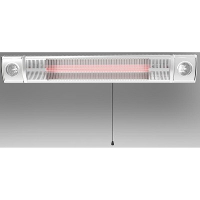 Silver Portable Infrared Patio Heater with Rmote Control, 24 Timer, Adjustable Temperature,3 Heating Levels for Patio, Restaurant, Backyard