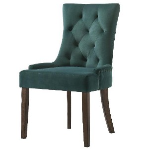 Lyngins Set of 2 Luxury Tufted Dining Chair with Nailhead Trim & Compact Legs, Velvet Upholstered Kitchen Chair, Side Chair for Dining Room - 1 of 4