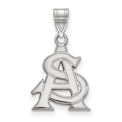 Black Bow Jewelry 14k White Gold Arizona State Sun Devils NCAA Medium Pendant