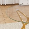 GlasFlength Dining Tables Modern Round Glass Top Table with Metal Base Simple Elegant Design for Small Spaces, Gold, 35.4"*35.4"*30.6" - 4 of 4
