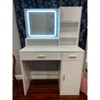 NicBex Vanity Desk with LED Strip,Modern Makeup Vanity with Mirror and Adjustable Lighting,3-Tier Storage Vanity Table for Bedroom - 2 of 4