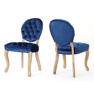 Set of 2 Xenia Tufted Dining Chairs Navy Blue - Christopher Knight Home