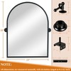 Wooakway 32"H Arched Bathroom Mirror with Pivoting Design Metal Frame for Vanity Living Room Bedroom Entryway Black - 3 of 4