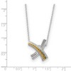Black Bow Jewelry Rhodium & Gold Tone Plated Silver Sealed with a Kiss Necklace, 18 Inch - 2 of 4