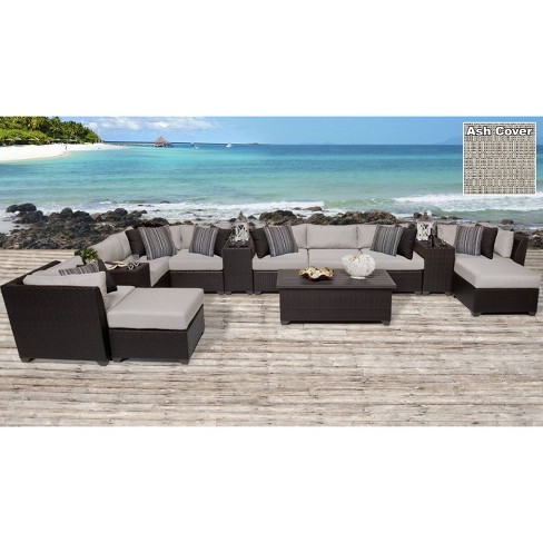 Barbados 14pc Patio Sectional Seating Set With Cushions Ash Tk Classics Target - Patio Furniture Barbados