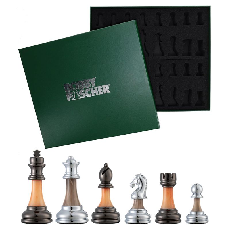 Bobby Fischer Metal & Acrylic Chess Pieces, 3.5 inch king, 1 of 8