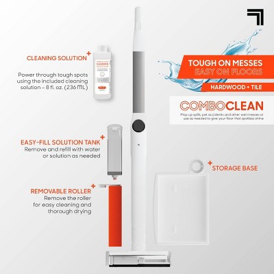 Sharper Image Combo Clean Sweep 02, Cordless Power Broom & Mop White (missing charge)