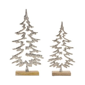 Melrose Metal Pine Tree Outline (Set of 3) - 1 of 4