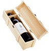 Juvale Wooden Wine Box - Single Wine Bottle Wood Storage Gift Case, Hinged with Clasp Box for Birthday Party, Housewarming, Wedding (13.82x3.98x3.94") - image 3 of 4