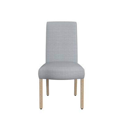 Light Gray Upholstered Parsons Side Chair with Wood Legs, Set of 2