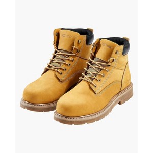 VEVOR Steel Toe Work Boots, Waterproof Work Boots for Men, Slip-Resistant Work Boot, Lightweight and Breathable, Brown Yellow - 1 of 4