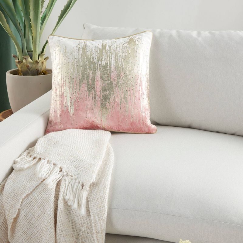 18"x18" Sofia Ombre Met Sequins Square Throw Pillow - Mina Victory, 3 of 7