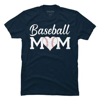 Men's Design by Humans Baseball Mom Heart by Shirtpublic T-Shirt - Black - Small