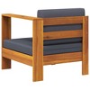 vidaXL Solid Acacia Wood Middle Garden Sofa, Single-Armrest, Dark Gray, Thick Cushions, Easy Assembly, Weather-Resistant, Outdoor Furniture - 4 of 4