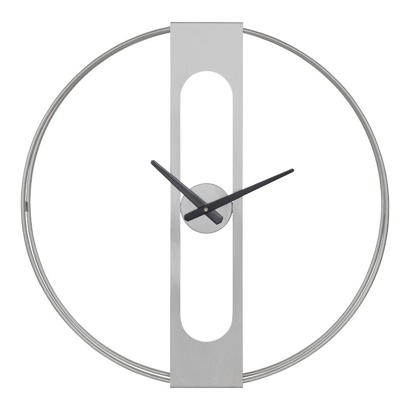 22&#34; x 22&#34; Urgo Numberless Metal Wall Clock Silver - Kate &#38; Laurel All Things Decor, 3 of 7