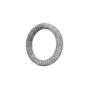 Adornia Rhodium Plated Crystal Eternity Rounded Band Ring - 1 of 4