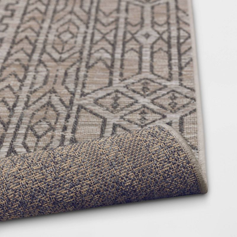 Outlined Geo Pattern Outdoor Rug Neutral - Threshold™, 5 of 6