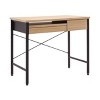 studio designs Ashwood Compact Home Office Desk with Drawers in Ashwood/Black: Laminated Writing Desk with Metal Frame, Keyboard Tray - 4 of 4