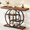 Gulches Industrial 4-Tier Console Table, Circle Metal Frame, Rustic Brown, 41.3", Sofa/Entryway Accent Table with Storage - 2 of 4