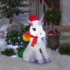 Gemmy Christmas Inflatable Rainbow Unicorn, 3.5 ft Tall, Multi - 2 of 4