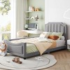NicBex Twin Size Upholstered Daybed with Rabbit Ear Shaped/Classic Stripe Shaped Headboard for Boys/Girls - 2 of 4