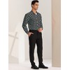 Lars Amadeus Men's Button Down Long Sleeves Casual Polka Dots Print Shirts - 4 of 4