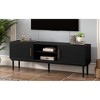 Chic Crate-Multi-Functional Media Console – Vertical Sliding Door TV Stand w/ Solid Wood Legs & Striped Design, Space-Saving Multi-Use Furniture - 4 of 4