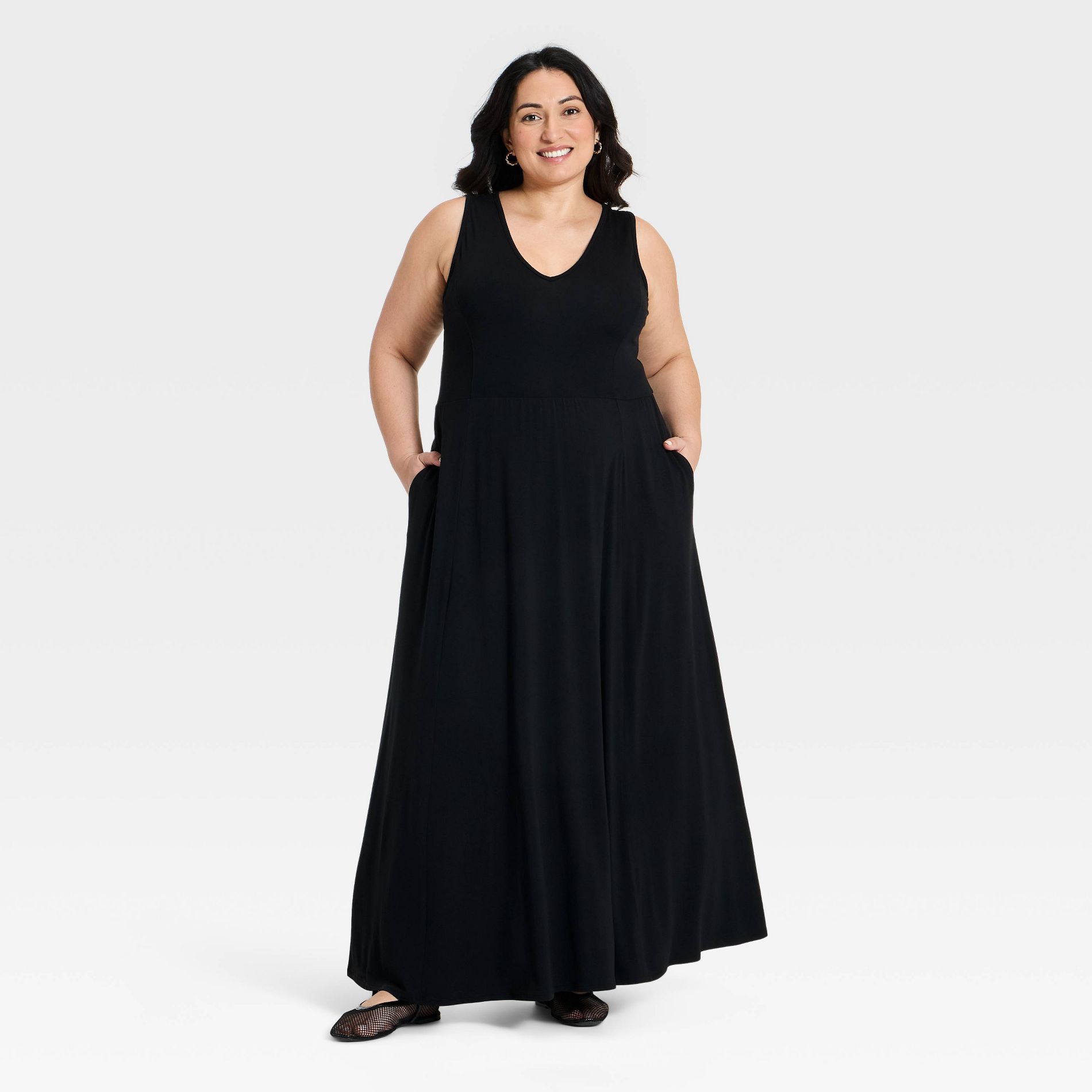Women's Knit Maxi A-Line Dress - Ava & Viv™