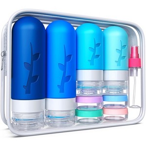 18 Pack Travel Bottles for Toiletries, TSA Approved Leak Proof Silicone Containers for Refillable Shampoo - 1 of 4