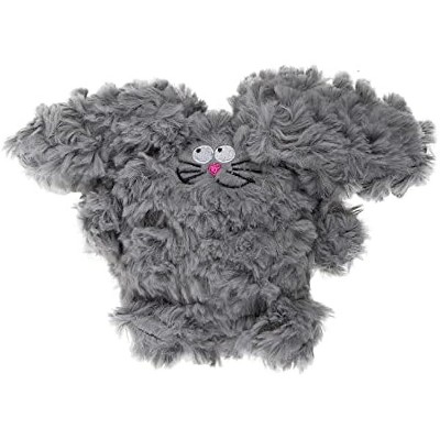 goDog PlayClean Rabbit Squeaky Plush Dog Toy with Odor-Eliminating Essential Oils, Chew Guard Technology - Gray, Small