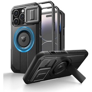 Dexnor for iPhone 14 Pro Case with Slide Camera Cover & Adjustable Kickstand & Built-in Screen Protector, Magnetic Shockproof Cases - 1 of 1