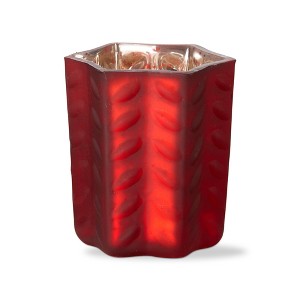 tag Dazzle Glass Tealight Candle Holder Red 3.0L x 3.0W x 3.5H inches Decorative Use Only - 1 of 3