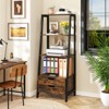 Tangkula 4-tier Bookshelf w/ 2 Storage Drawers Sturdy Metal Frame Anti-toppling Devices - 3 of 4