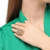 SOHI Women's Crystal Silver Baroque Statement Ring - 4 of 4