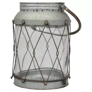 Galvanized Metal Lantern.  Lovely Country French and Euro Country decor and furniture items on Hello Lovely! #frenchfarmhouse #frenchdecor #homedecor #interiordesign #frenchcountry #lantern #galvanized