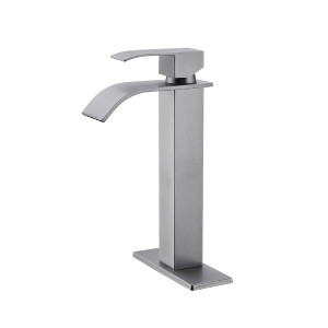Grungis Tall Single Handle Bathroom Sink Faucet,Waterfall Spout Bathroom Faucet for Home Sinks - 1 of 4