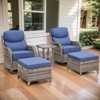 POCASSY Outdoor Swivel Rocker Patio Swivel Chairs Set of 2, 6" Thick Cushions All Weather Gray Wicker Swivel Glider Chairs with High Back for Porch - 2 of 4