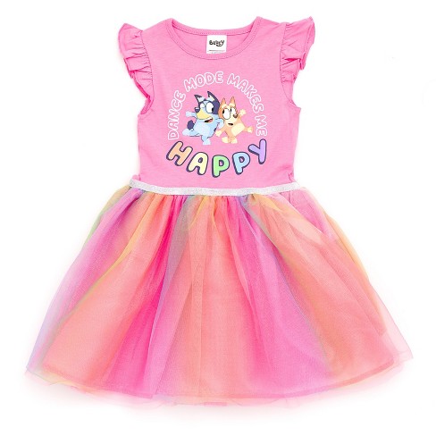 Bluey Girls Mesh Cosplay Dress Toddler : Target