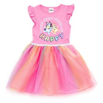 Bluey Toddler Girls Short Sleeve Dress Pink 2t : Target