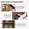 Farmhouse Style Sideboard Buffet Cabinet with Open Shelves and 4 Drawers, 55.11-Inch Large Storage Unit with Glass Doors and Adjustable Shelves - 4 of 4
