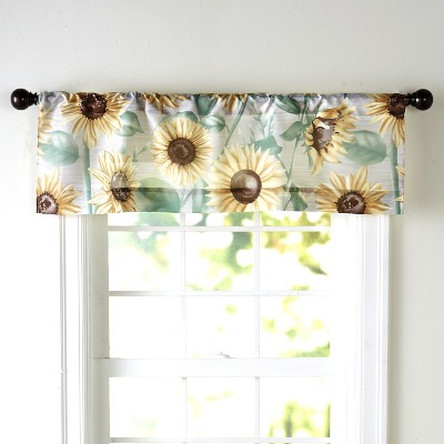 Lakeside Sunflower Valance - Rustic Floral Window Curtain Decor with Farmhouse Look