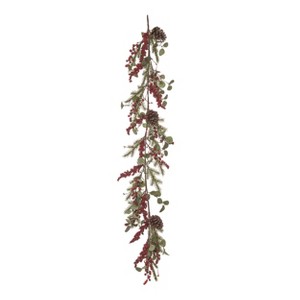 Transpac Artificial 58 in. Multicolor Christmas Twig Berry and Eucalyptus Garland - 1 of 4