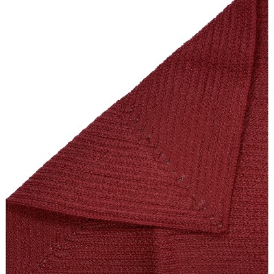 Burgundy Polypropylene L-Shape Braided Rug 24" x 68"