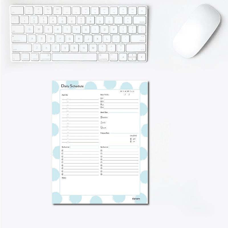 Kahootie Co. Kahootie Co Daily Schedule Notepad 8.5" x 11" 50 sheets per pad Teal Polka Dot (DNP04), 3 of 5