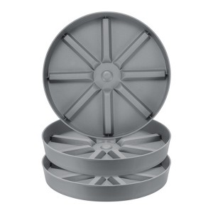 Unique Bargains Plastic Indoor/Outdoor Anti-Rot Water Catcher Tray Plant Saucer 3 Pcs - 1 of 4