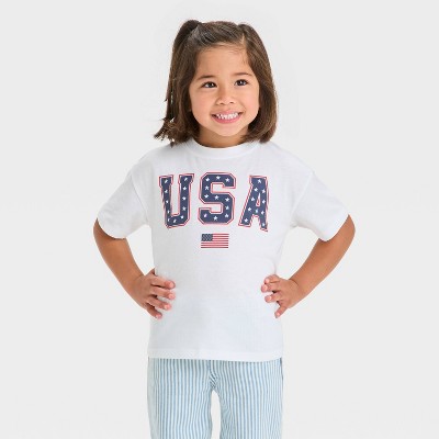 Toddler Girls Americana USA Graphic T-Shirt - Cat & Jack™ White