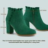 BLISSFUL STEP Women's Back to College Party Ruffle Pointed Toe Block Heel Ankle Boots - 2 of 4