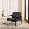 HOMLUX Faux Leather Lounge Chair with Black Metal Frame Modern Accent Chair for Living Room Chair - 4 of 4